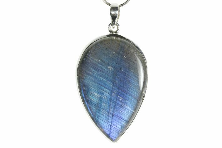 Brilliant Blue Labradorite Pendant with Chain #353878